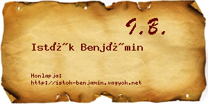 Istók Benjámin névjegykártya