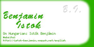 benjamin istok business card